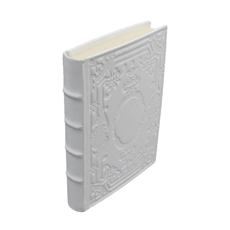Ice Leather diary, weiße Farbe mit Dekoration - Conti Borbone - Mailand - - Rücken - made in Italy