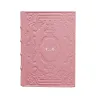 Diario in pelle Camelia colore rosa con decorazione - Conti Borbone - Milano - personalizzato corsivo