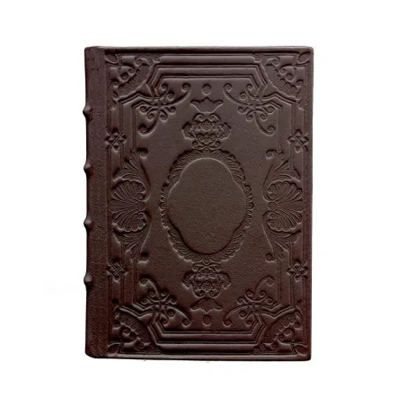 Chocolate Lederkalender, braune Farbe mit Dekoration - Conti Borbone - Mailand - made in Italy