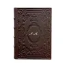 Diario in pelle Cioccolato colore marrone con decorazione - Conti Borbone - Milano - personalizzato corsivo