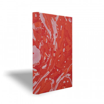 Marbled paper notebook  white, coral, red Amanda - Conti Borbone - Made in Italy prospective