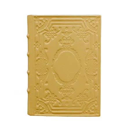 Agenda en cuir Ocra, couleur jaune avec décoration - Conti Borbone - Milan - made in Italy