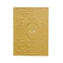 Agenda de cuero ocre, color amarillo con decoración - Conti Borbone - Milán - cursiva personalizada - made in Italy