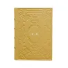 Diario in pelle Ocra colore giallo con decorazione - Conti Borbone - Milano - personalizzazione corsivo