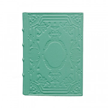 Agenda de cuero turquesa, color azul con decoración - Conti Borbone - Milan - made in Italy