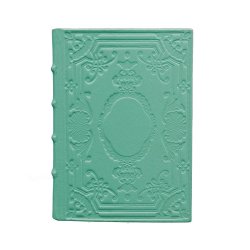 绿松石色皮革日记本，蓝色，带装饰 - Conti Borbone - 米兰 - 意大利制造