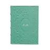 Diario in pelle Turchese colore azzurro con decorazione - Conti Borbone - Milano - personalizzazione corsivo