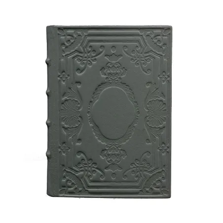 Diario in pelle Antracite colore grigio con decorazione - Conti Borbone - Milano - fronte