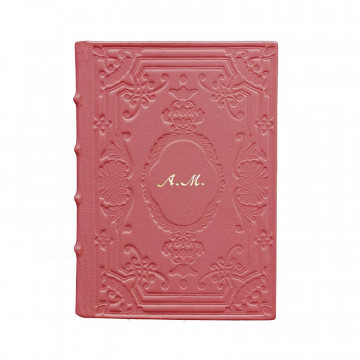 Fuchsia Leather diary, pink color with decoration - Conti Borbone - Milan - italics personalized - made in Italy