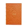 Diario in pelle Zucca colore arancione con decorazione - Conti Borbone - Milano - personalizzato corsivo