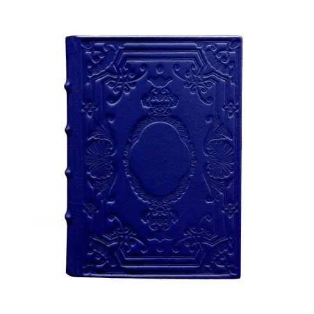 Bluette Lederkalender, blaue Farbe mit Dekoration - Conti Borbone - Mailand - made in Italy
