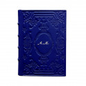 Bluette Leather diary, blue color with decoration - Conti Borbone - Milan - italic personalized - made in Italy