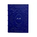 Bluette Lederkalender, blaue Farbe mit Dekoration - Conti Borbone - Mailand - kursiv personalisiert - made in Italy