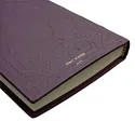 Agenda de piel berenjena, color violeta con decoración - Conti Borbone - Milán - marca - made in Italy