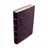 Aubergine Leather diary, violet color with decoration - Conti Borbone - Milan - spine - made in Italy