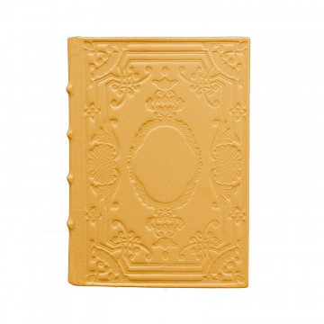 Diario in pelle Sole colore giallo con decorazione - Conti Borbone - Milano - fronte