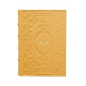 Agenda en cuir Sole, couleur jaune avec décoration - Conti Borbone - Milan - made in Italy - personnalisé italique