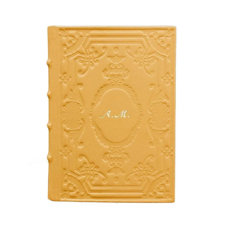 Sun Leather diary, yellow color with decoration - Conti Borbone - Milan - italic personalized - made in Italy