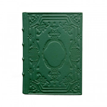 Diario in pelle Pino colore verde con decorazione - Conti Borbone - Milano - fronte