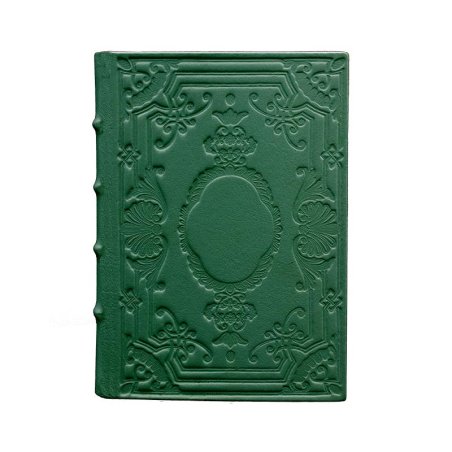 Pino leather diary, green color with decoration - Conti Borbone - Milan - made in Italy