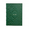 Diario in pelle Pino colore verde con decorazione - Conti Borbone - Milano - corsivo