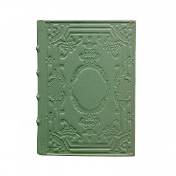 Diario in pelle Aqua colore salvia con decorazione - Conti Borbone - Milano