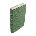 Aqua leather diary, sage color with decoration - Conti Borbone - Milan - made in Italy - Spine