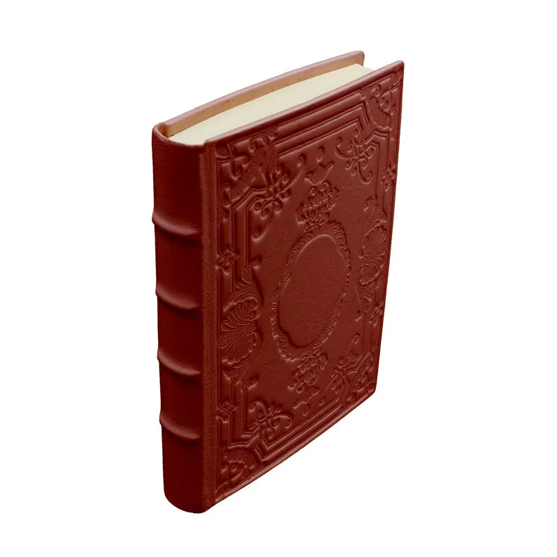 دفتر يوميات جلدي على شكل فراولة، لون أحمر مع زخارف - Conti Borbone - ميلانو - غلاف - صنع في إيطاليا