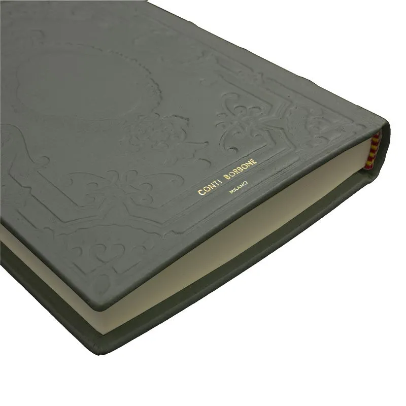 Agenda en cuir Graffite, couleur gris avec décoration - Conti Borbone - Milan - made in Italy - Marque