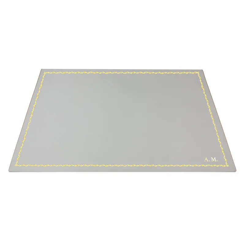 Sottomano pelle Ghiaccio, pelle di vitello bianco - Conti Borbone - Tappetino personalizzabile - decorazione 90 - stampatello