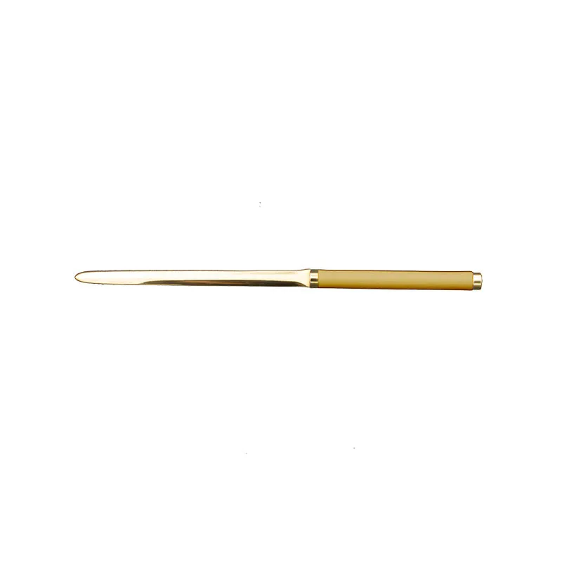 Couteau en cuir ocre - Conti Borbone - Couteau à papier en cuir de veau jaune