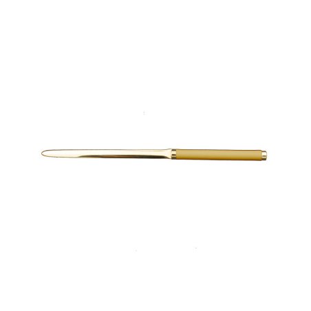Couteau en cuir ocre - Conti Borbone - Couteau à papier en cuir de veau jaune