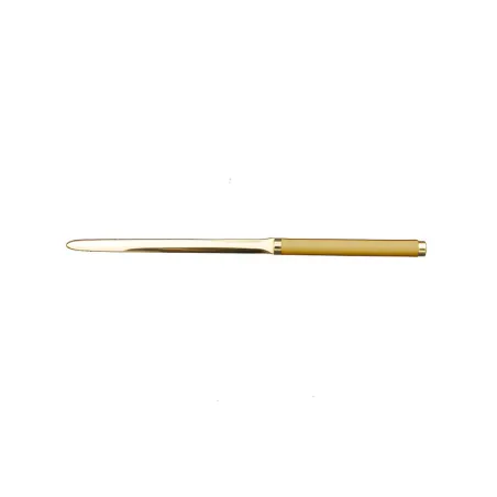 Couteau en cuir ocre - Conti Borbone - Couteau à papier en cuir de veau jaune