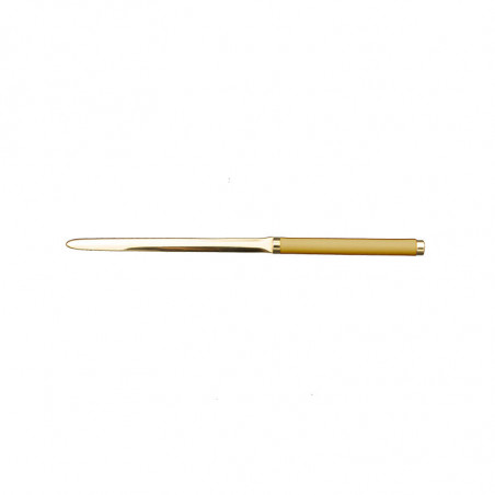Navaja de cuero ocre - Conti Borbone - Navaja de cuero de becerro amarillo