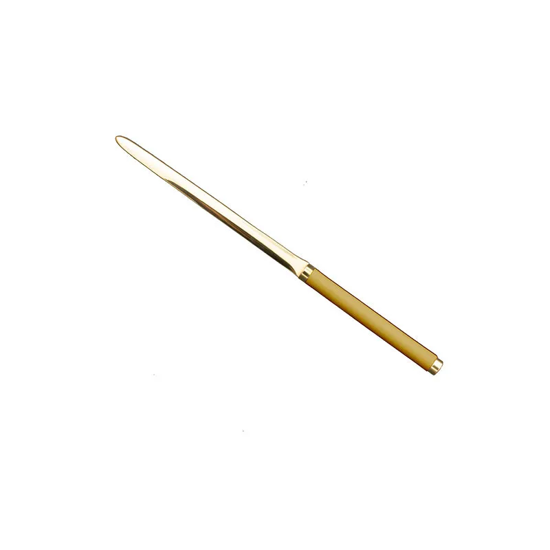 Couteau en cuir ocre - Conti Borbone - Couteau à papier en cuir de veau jaune