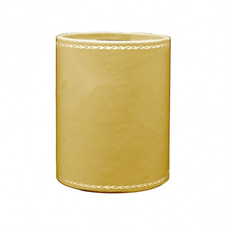 Portapenne in pelle Ocra - Conti Borbone - porta penne in pelle di vitello giallo - decorazione 90