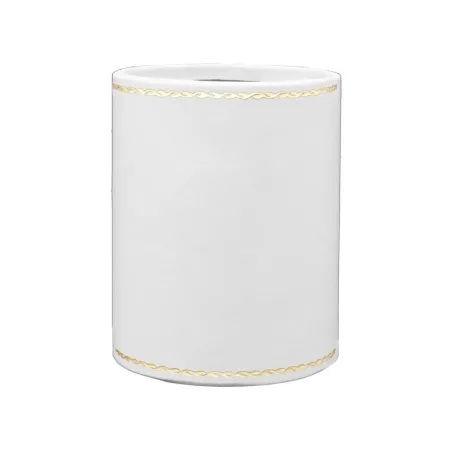 Portapenne in pelle Ice - Conti Borbone - porta penne in pelle di vitello bianco - decorazione 90