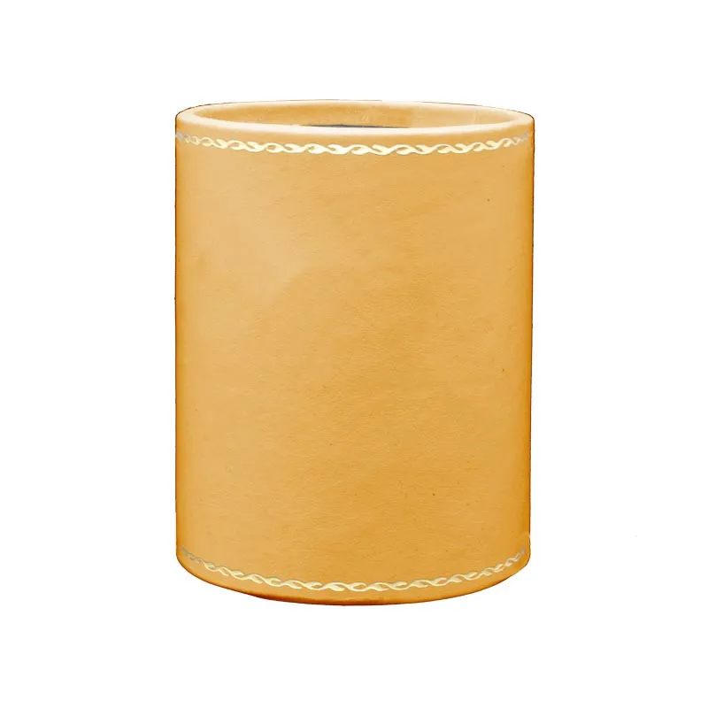 Étui à stylos en cuir Sun - Conti Borbone - Étui à stylos en cuir de veau jaune - décoration 90