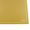 Sous-main en cuir ocre, cuir de veau jaune - Conti Borbone - Tapis personnalisable - décoration 90 - lettres capitales
