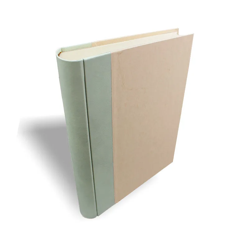 Photo album Aqua with leather spine in blue color and parchment paper - Conti Borbone - spine
