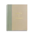 Photo album Aqua with leather spine in blue color and parchment paper - Conti Borbone - block letters customization