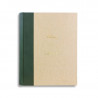 Album foto Pino con dorso in pelle di colore verde e carta pergamena - Conti Borbone - personalizzazione corsivo