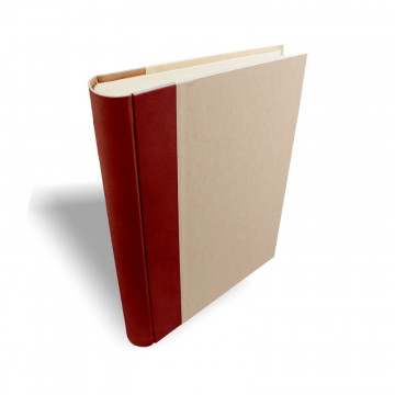 Photo album Strawberry with red leather spine and parchment paper - Conti Borbone - spine