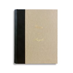 Photo album Dark with black leather spine and parchment paper - Conti Borbone - italics customization
