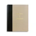 Photo album Dark with black leather spine and parchment paper - Conti Borbone - block letters customization