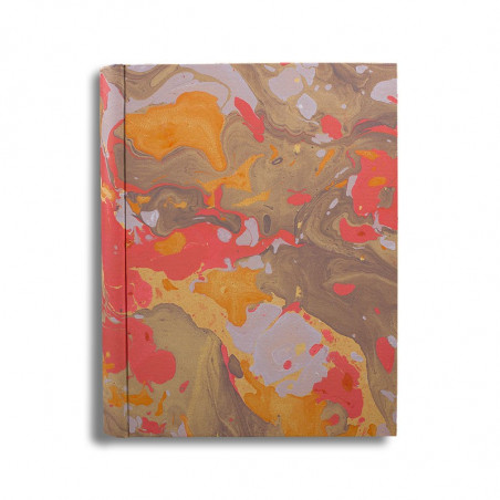 Photo album in marbled paper orange brown coral white Elisa - Conti Borbone - standard