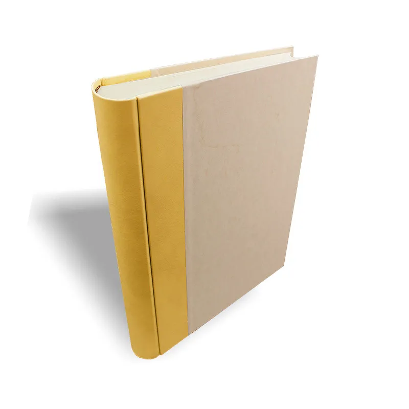 相簿赭色，黃色皮革書脊和羊皮紙 - Conti Borbone - 書脊