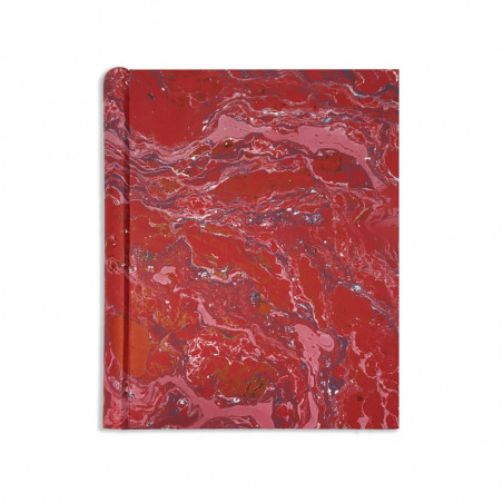 Photo album in marbled paper red, blue white Emanuele - Conti Borbone - Standard front