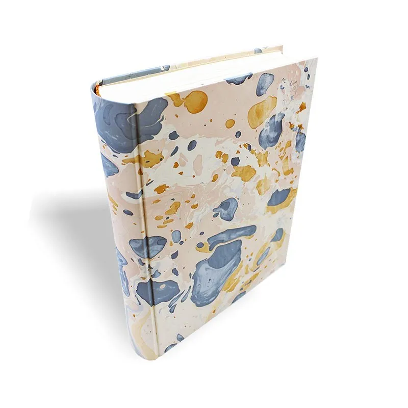 Album photo Elena en papier marbré rose, bleu et beige - Conti Borbone - standard - dos