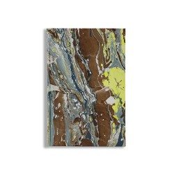 Cahier en papier marbré gris, marron et jaune Massimo - Conti Borbone - Made in Italy